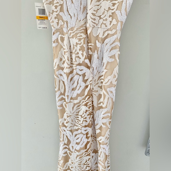 Dress The Population Sharon Gown Small White Sequins Mermaid Dress - Picture 9 of 15